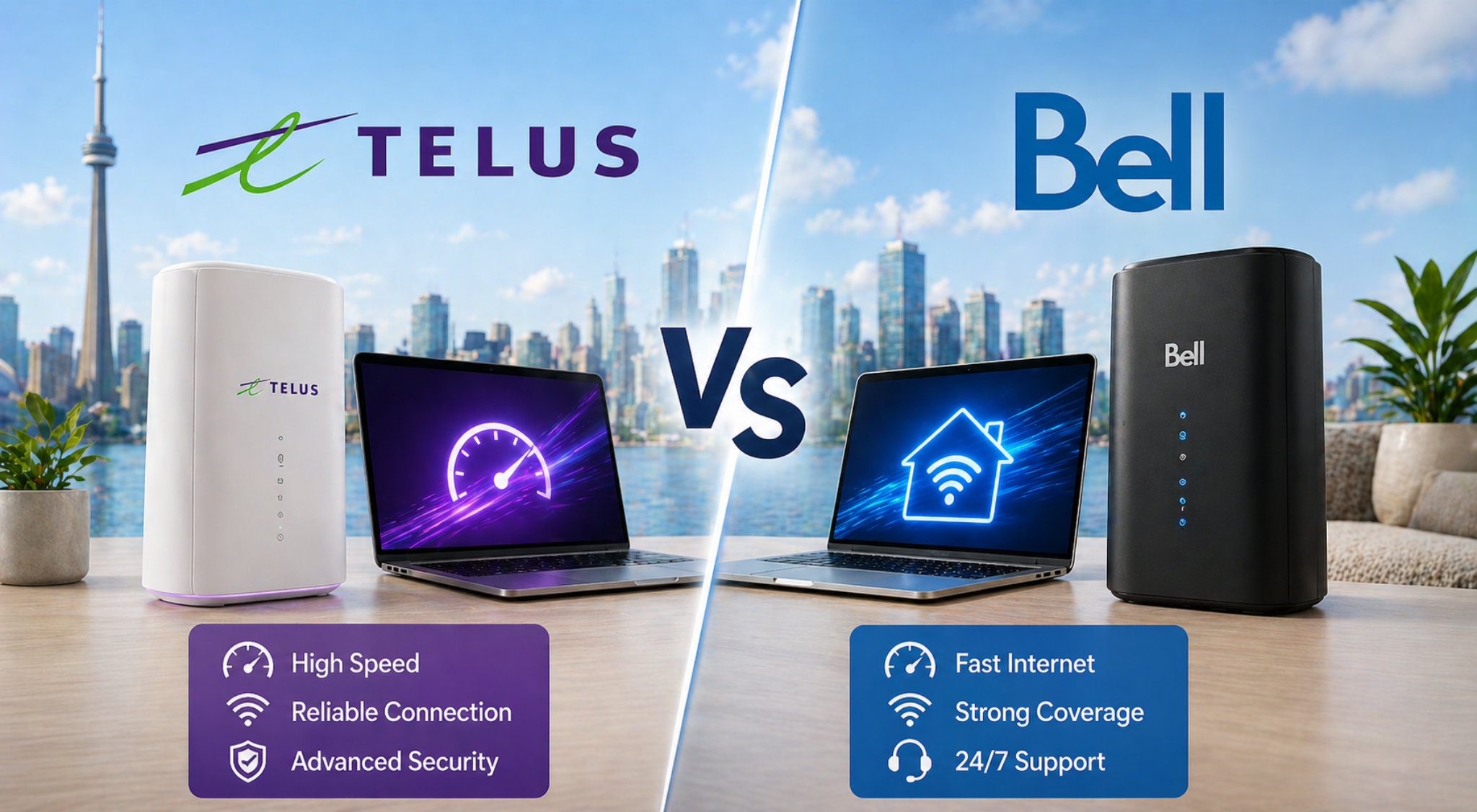 Telus vs Bell Internet plans in Canada (2026) - Topicks.ca